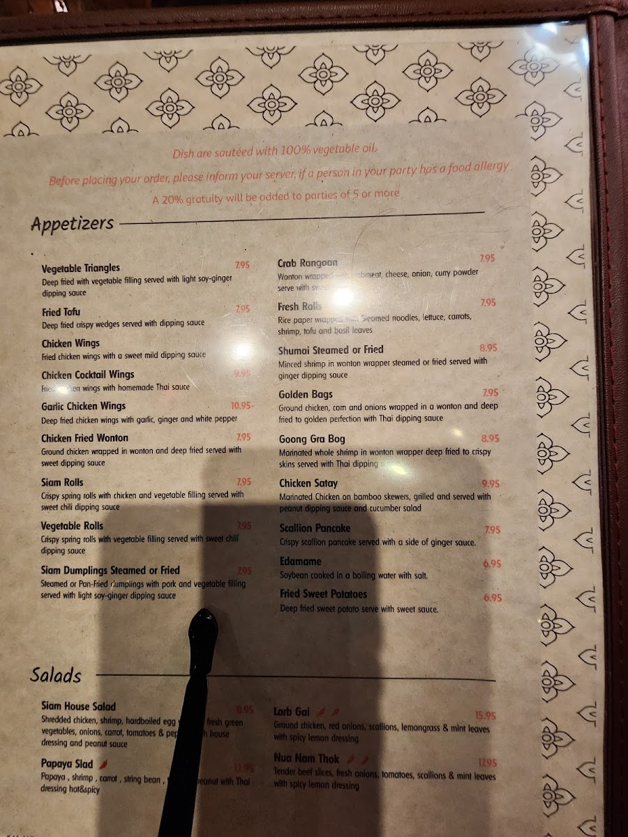 Menu House Of Siam-1